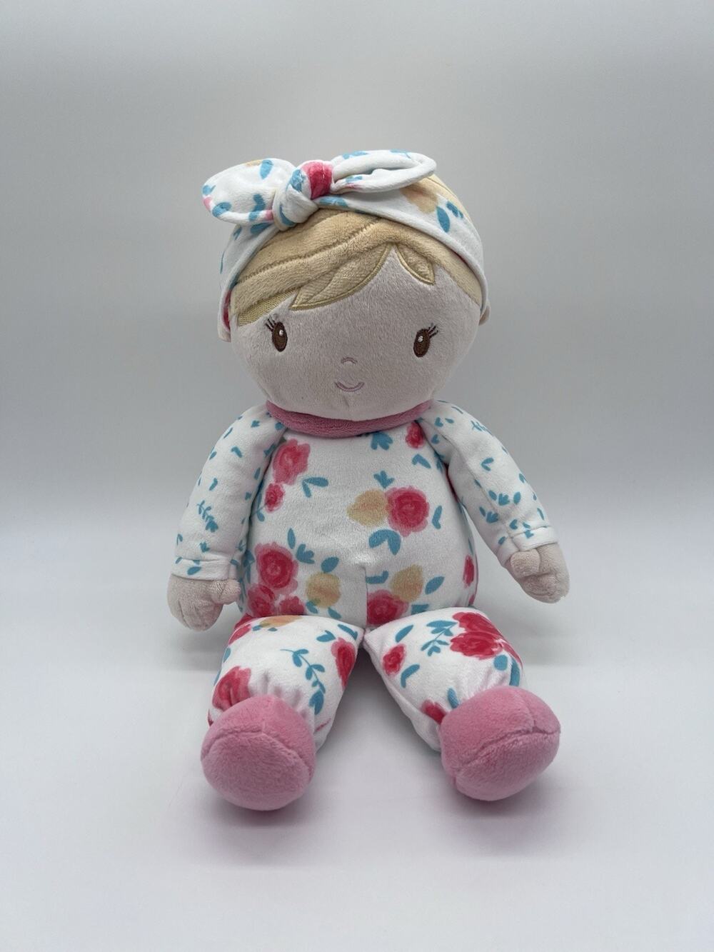 Douglas Baby Vera 13" Floral Girl Doll Cuddle Toy Plush Stuffed PJ Blonde flower